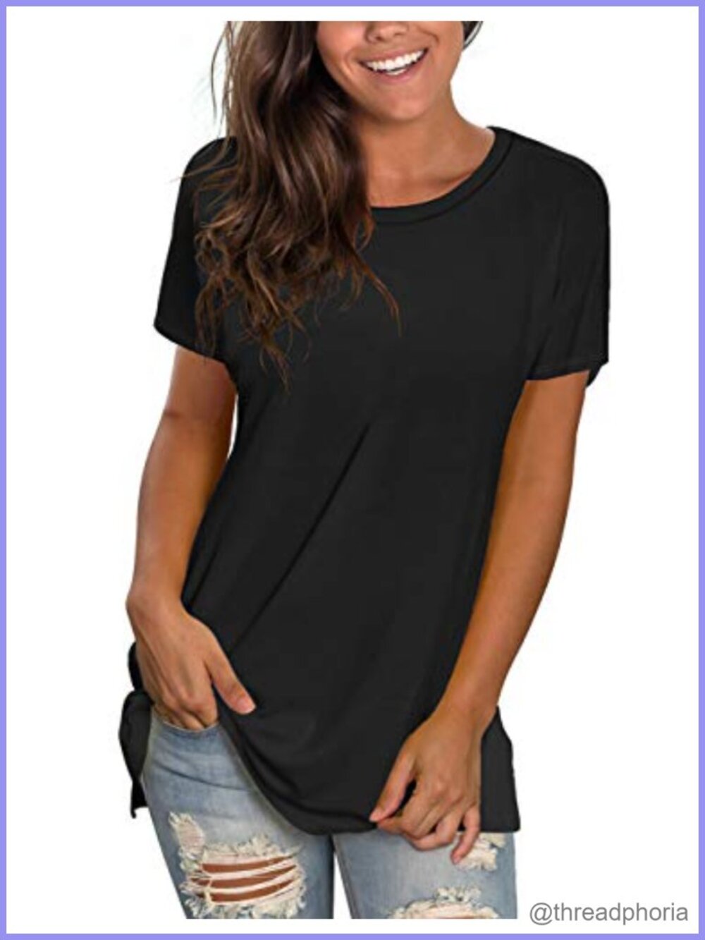 Womens Loose Fit Short Sleeve Tunic T-Shirt Crew Neck Summer Workout Top